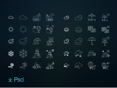 80 Free Weather & Activities Icons