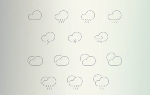 Outlined weather icons